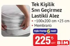 TEK KİŞİLİK SIVI GEÇİRMEZ LASTİKLİ ALEZ TEK KİŞİLİK SIVI GEÇİRMEZ LASTİKLİ ALEZ